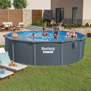 Bestway Hydrium 16' x 52 Round Steel Wall Above Ground Pool Set